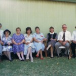 The Family in 1989: Les, Mum, Sally (Ian’s wife), Moya, Aunty Pat, Noreen, Fred Wolfe (Pat’s husband) and Ian. Hammill Family